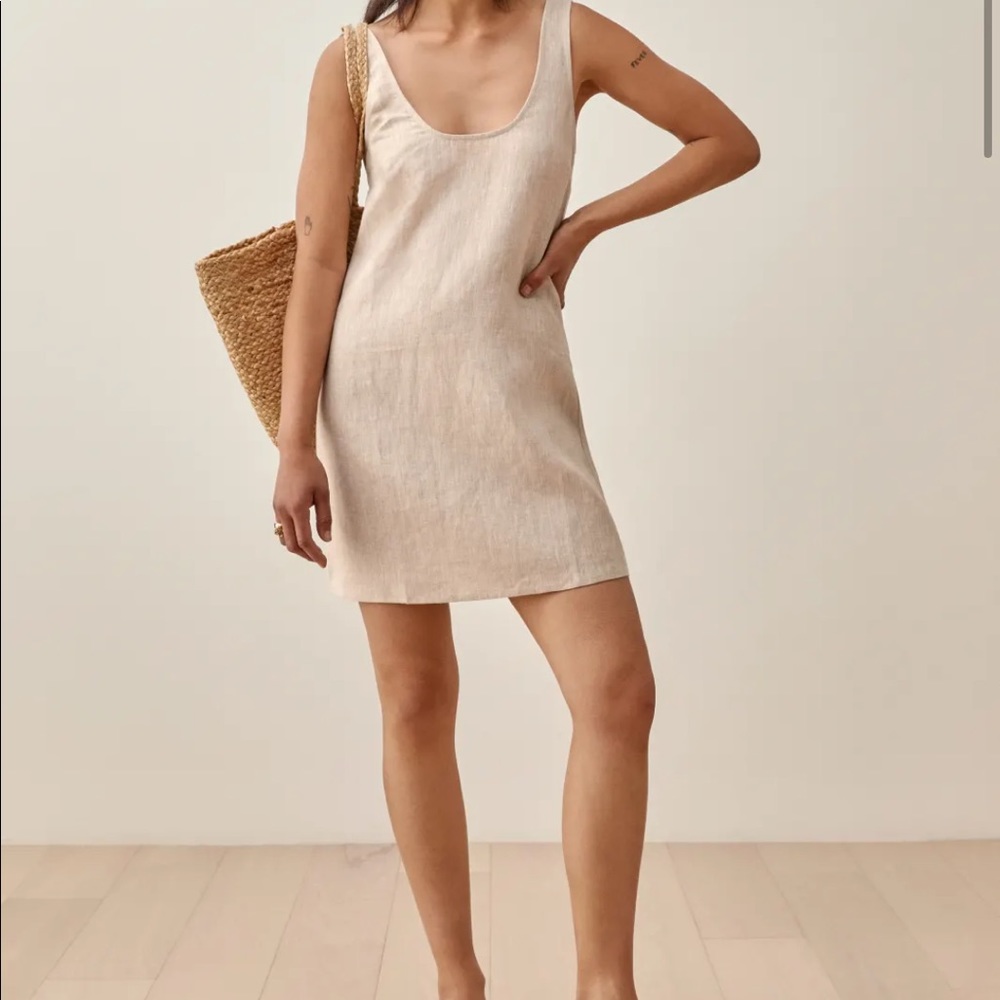 NWT REFORMATION BO DRESS IN OATMEAL